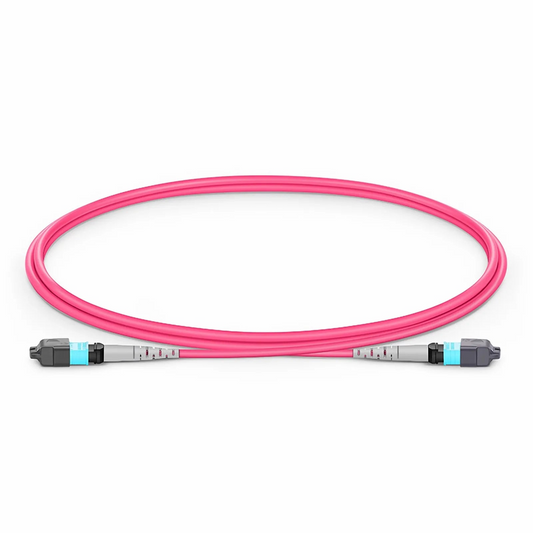 FyberOptix 1m (3ft) MTPÂ® Jumper, MTPÂ®-8 UPC (Female) to MTPÂ®-8 UPC (Female), 8 Fibers, Multimode (OM4), Plenum (OFNP), 0.35dB Max, Type B, Magenta