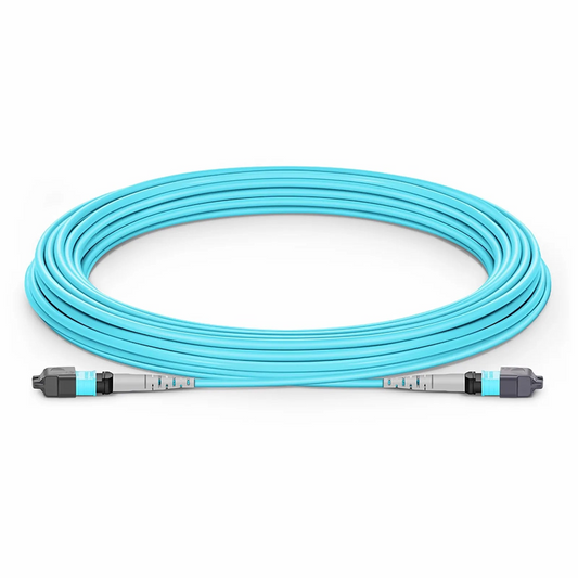 FyberOptix 10m (33ft) MTPÂ® Jumper, MTPÂ®-8 UPC (Female) to MTPÂ®-8 UPC (Female), 8 Fibers, Multimode (OM3), Plenum (OFNP), 0.35dB Max, Type B, Aqua