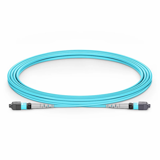 FyberOptix 3m (10ft) MTPÂ® Jumper, MTPÂ®-8 UPC (Female) to MTPÂ®-8 UPC (Female), 8 Fibers, Multimode (OM3), Plenum (OFNP), 0.35dB Max, Type B, Aqua