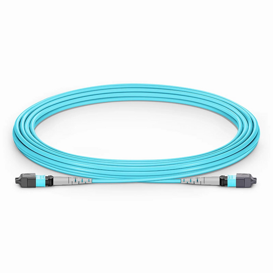FyberOptix 5m (16ft) MTPÂ® Jumper, MTPÂ®-8 UPC (Female) to MTPÂ®-8 UPC (Female), 8 Fibers, Multimode (OM3), Plenum (OFNP), 0.35dB Max, Type B, Aqua