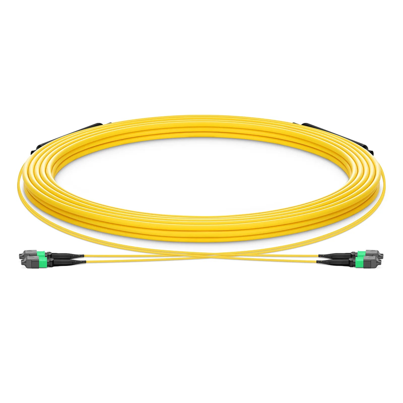 FyberOptix 30m (98ft) MTPÂ® Trunk Cable, MTPÂ®-12 APC (Female) to MTPÂ®-12 APC (Female), 24 Fibers, Single Mode (OS2), Plenum (OFNP), 0.35dB Max, Type A, Double Jacket, Yellow