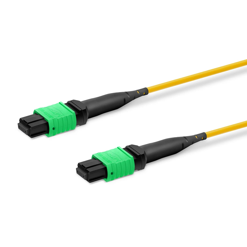 FyberOptix 30m (98ft) MTPÂ® Trunk Cable, MTPÂ®-12 APC (Female) to MTPÂ®-12 APC (Female), 24 Fibers, Single Mode (OS2), Plenum (OFNP), 0.35dB Max, Type A, Double Jacket, Yellow
