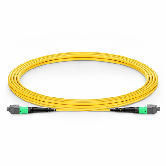 FyberOptix 3m (10ft) MTPÂ® Jumper, MTPÂ®-16 APC (Female) to MTPÂ®-16 APC (Female), 16 Fibers, Single Mode (OS2), Plenum (OFNP), 0.35dB Max, Crossover, Yellow
