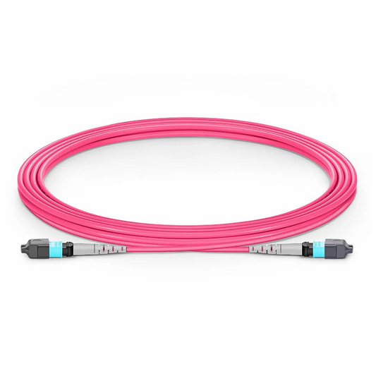 FyberOptix 3m (10ft) MTPÂ® Jumper, MTPÂ®-8 UPC (Female) to MTPÂ®-8 UPC (Female), 8 Fibers, Multimode (OM4), Plenum (OFNP), 0.25dB Max, Type B, Magenta