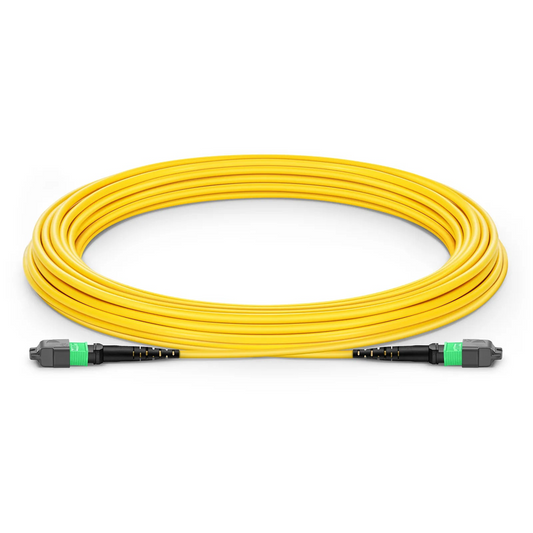 FyberOptix NVIDIA/Mellanox MFP7E30-N010 Compatible 10m (33ft) MTPÂ® Jumper, MTPÂ®-12 APC (Female) to MTPÂ®-12 APC (Female), 8 Fibers, Single Mode (OS2), Plenum (OFNP), 0.35dB Max, Type B, Yellow