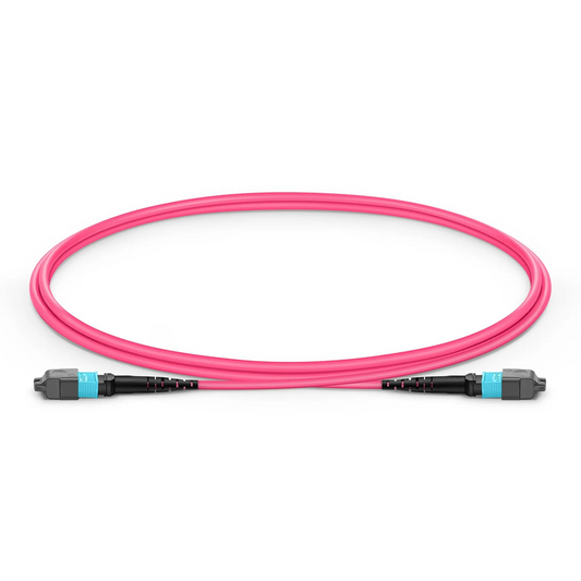 FyberOptix 1m (3ft) MTPÂ® Jumper, MTPÂ®-12 UPC (Female) to MTPÂ®-12 UPC (Female), 12 Fibers, Multimode (OM4), Plenum (OFNP), 0.35dB Max, Type B, Magenta