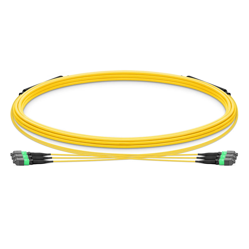 FyberOptix 5m (16ft) MTPÂ® Trunk Cable, MTPÂ®-12 APC (Female) to MTPÂ®-12 APC (Female), 36 Fibers, Single Mode (OS2), Plenum (OFNP), 0.35dB Max, Type B, Double Jacket, Yellow