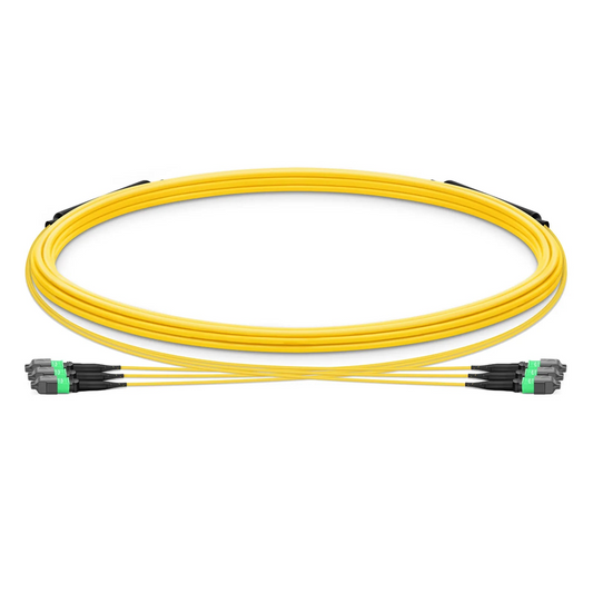 FyberOptix 5m (16ft) MTPÂ® Trunk Cable, MTPÂ®-12 APC (Female) to MTPÂ®-12 APC (Female), 36 Fibers, Single Mode (OS2), Plenum (OFNP), 0.35dB Max, Type B, Double Jacket, Yellow