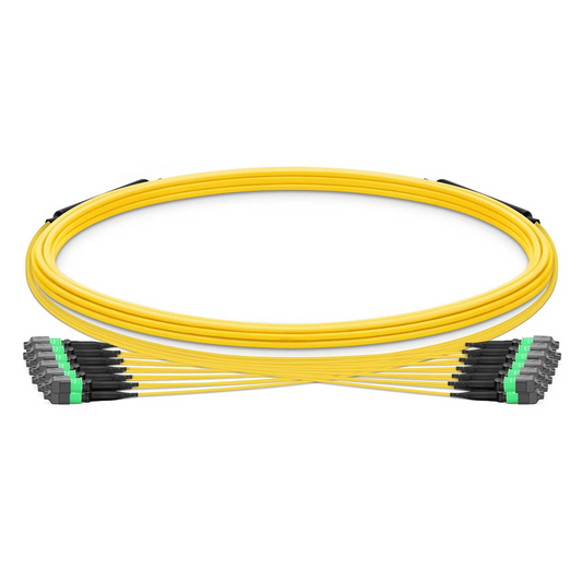 FyberOptix 5m (16ft) MTPÂ® Trunk Cable, MTPÂ®-12 APC (Female) to MTPÂ®-12 APC (Female), 144 Fibers, Single Mode (OS2), Plenum (OFNP), 0.35dB Max, Type B, Double Jacket, Yellow