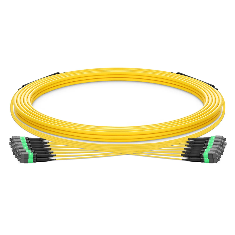 FyberOptix 10m (33ft) MTPÂ® Trunk Cable, MTPÂ®-12 APC (Female) to MTPÂ®-12 APC (Female), 144 Fibers, Single Mode (OS2), Plenum (OFNP), 0.35dB Max, Type B, Double Jacket, Yellow