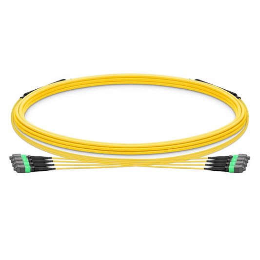 FyberOptix 5m (16ft) MTPÂ® Trunk Cable, MTPÂ®-12 APC (Female) to MTPÂ®-12 APC (Female), 48 Fibers, Single Mode (OS2), Plenum (OFNP), 0.35dB Max, Type B, Double Jacket, Yellow