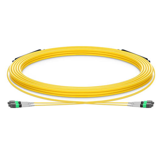 FyberOptix 30m (98ft) MTPÂ® Trunk Cable, MTPÂ®-8 APC (Male) to MTPÂ®-8 APC (Male), 16 Fibers, Single Mode (OS2), Plenum (OFNP), 0.35dB Max, Type B, Double Jacket, Yellow