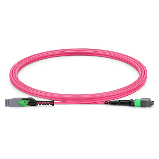 FyberOptix 2m (7ft) MMC Jumper, MMC-16 APC (Female) to MTPÂ®-16 APC (Female), 16 Fibers, Multimode (OM4), Plenum (OFNP), 0.35dB Max, Jumper Polarity, Magenta