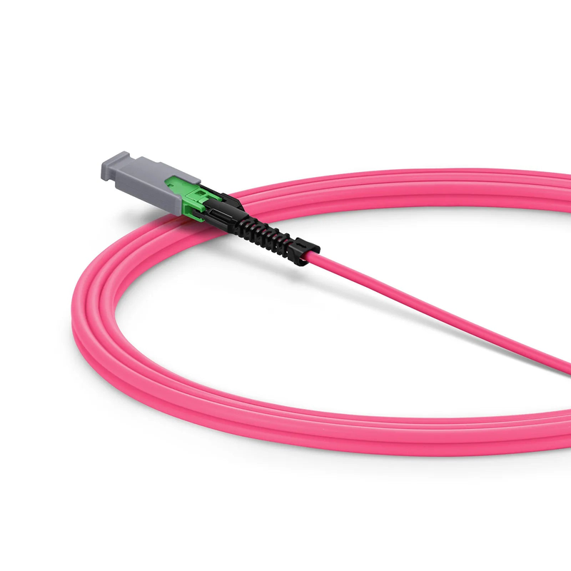 FyberOptix 2m (7ft) MMC Jumper, MMC-16 APC (Female) to MTPÂ®-16 APC (Female), 16 Fibers, Multimode (OM4), Plenum (OFNP), 0.35dB Max, Jumper Polarity, Magenta