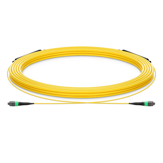 FyberOptix 30m (98ft) MTPÂ® Trunk Cable, MTPÂ®-12 APC (Male) to MTPÂ®-12 APC (Male), 12 Fibers, Single Mode (OS2), Plenum (OFNP), 0.35dB Max, Type B, Double Jacket, Yellow