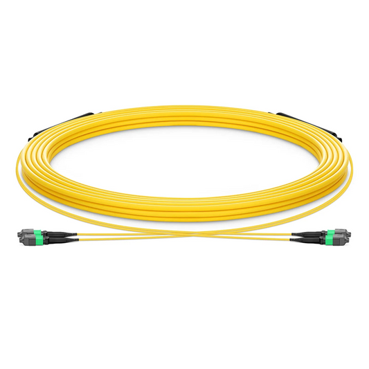FyberOptix 30m (98ft) MTPÂ® Trunk Cable, MTPÂ®-12 APC (Male) to MTPÂ®-12 APC (Male), 24 Fibers, Single Mode (OS2), Plenum (OFNP), 0.35dB Max, Type B, Double Jacket, Yellow