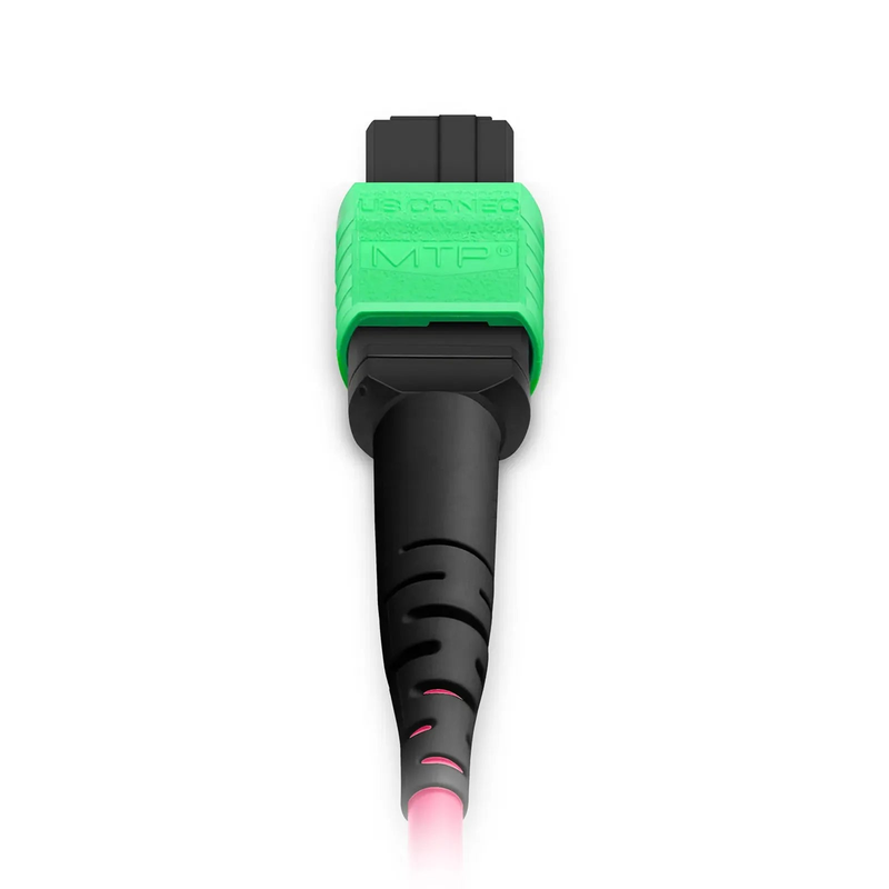 FyberOptix 2m (7ft) MTPÂ® Jumper, MTPÂ®-16 APC (Female) to MTPÂ®-16 APC (Female), 16 Fibers, Multimode (OM4), Plenum (OFNP), 0.35dB Max, Crossover, Magenta