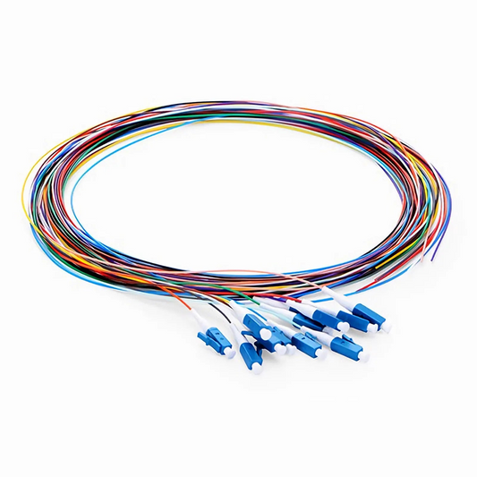 FyberOptix 1m (3ft) Fiber Pigtail, LC UPC to Unterminated, Simplex, OM3 Multimode, PVC (Unrated), 0.9mm, Aqua