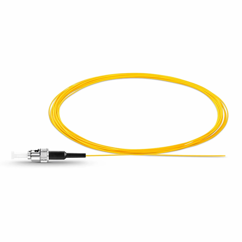 FyberOptix 2m (7ft) Fiber Pigtail, ST UPC to Unterminated, Simplex, OS2 Single Mode, PVC (Unrated), 0.9mm, Yellow