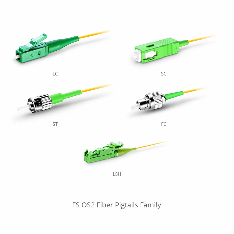 FyberOptix 1.5m (5ft) Fiber Pigtail, SC APC to Unterminated, 12 Fibers, Bunch, OS2 Single Mode, PVC (Unrated), 0.9mm, Yellow