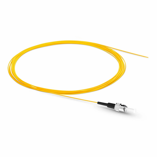 FyberOptix 2m (7ft) Fiber Pigtail, ST UPC to Unterminated, Simplex, OS2 Single Mode, PVC (Unrated), 0.9mm, Yellow
