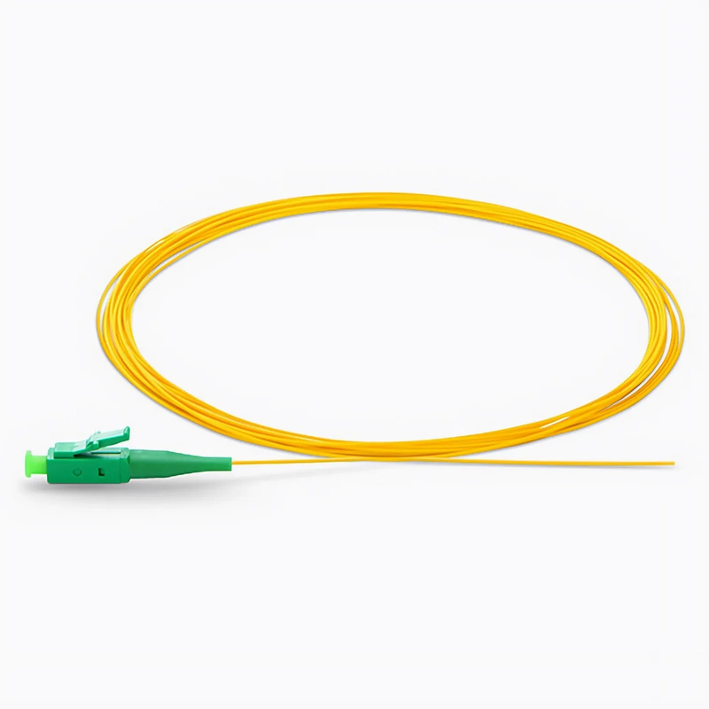 FyberOptix 1m (3ft) Fiber Pigtail, LC APC to Unterminated, Simplex, OS2 Single Mode, PVC (Unrated), 0.9mm, Yellow
