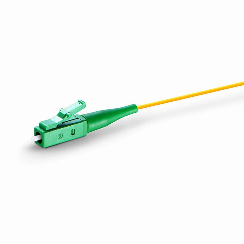 FyberOptix 1m (3ft) Fiber Pigtail, LC APC to Unterminated, Simplex, OS2 Single Mode, PVC (Unrated), 0.9mm, Yellow