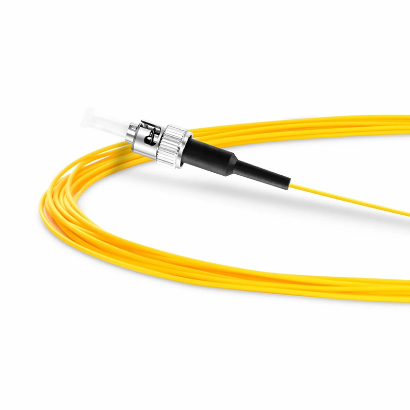 FyberOptix 2m (7ft) Fiber Pigtail, ST UPC to Unterminated, Simplex, OS2 Single Mode, PVC (Unrated), 0.9mm, Yellow