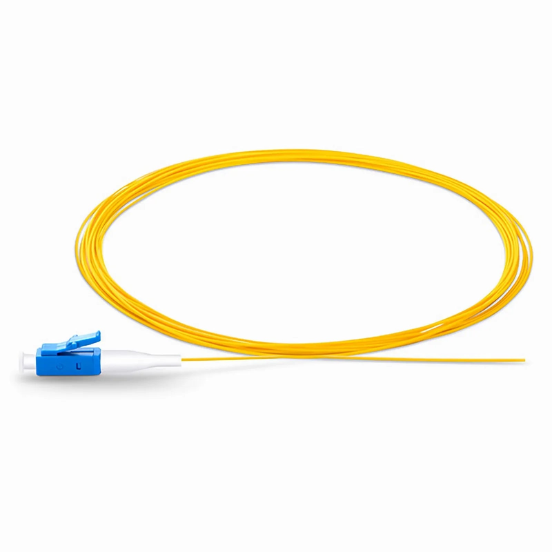 FyberOptix 1m (3ft) Fiber Pigtail, LC UPC to Unterminated, Simplex, OS2 Single Mode, PVC (Unrated), 0.9mm, Yellow
