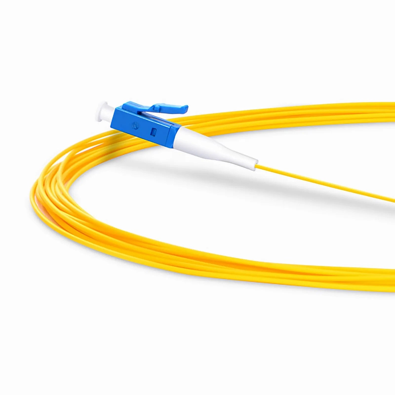 FyberOptix 1m (3ft) Fiber Pigtail, LC UPC to Unterminated, Simplex, OS2 Single Mode, PVC (Unrated), 0.9mm, Yellow