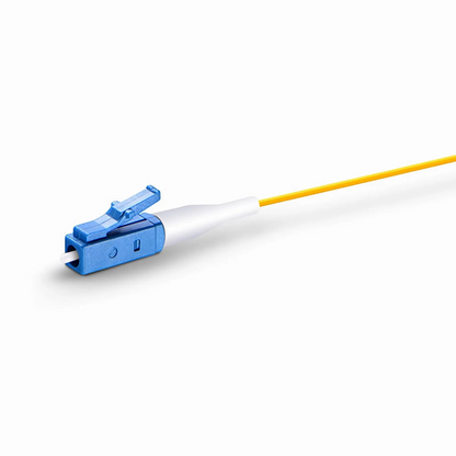 FyberOptix 1m (3ft) Fiber Pigtail, LC UPC to Unterminated, Simplex, OS2 Single Mode, PVC (Unrated), 0.9mm, Yellow