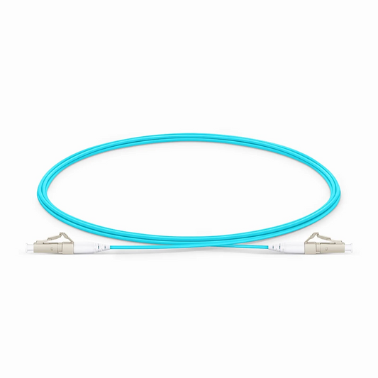 FyberOptix 2m (7ft) Fiber Patch Cable, 1 Fiber, LC UPC Simplex to LC UPC Simplex, Multimode (OM4), Riser (OFNR), 1.2mm, Tight-Buffered, Aqua