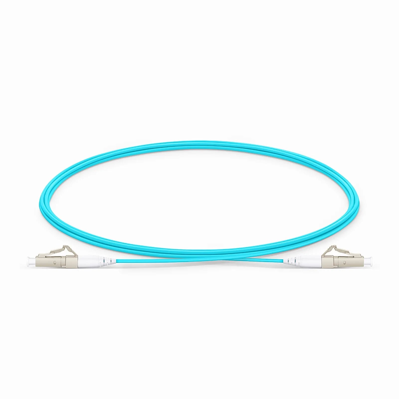 FyberOptix 2m (7ft) Fiber Patch Cable, 1 Fiber, LC UPC Simplex to LC UPC Simplex, Multimode (OM4), Riser (OFNR), 1.2mm, Tight-Buffered, Aqua