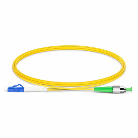 FyberOptix 1m (3ft) Fiber Patch Cable, 1 Fiber, LC UPC Simplex to FC APC Simplex, Single Mode (OS2), Riser (OFNR), 2.0mm, Tight-Buffered, Yellow