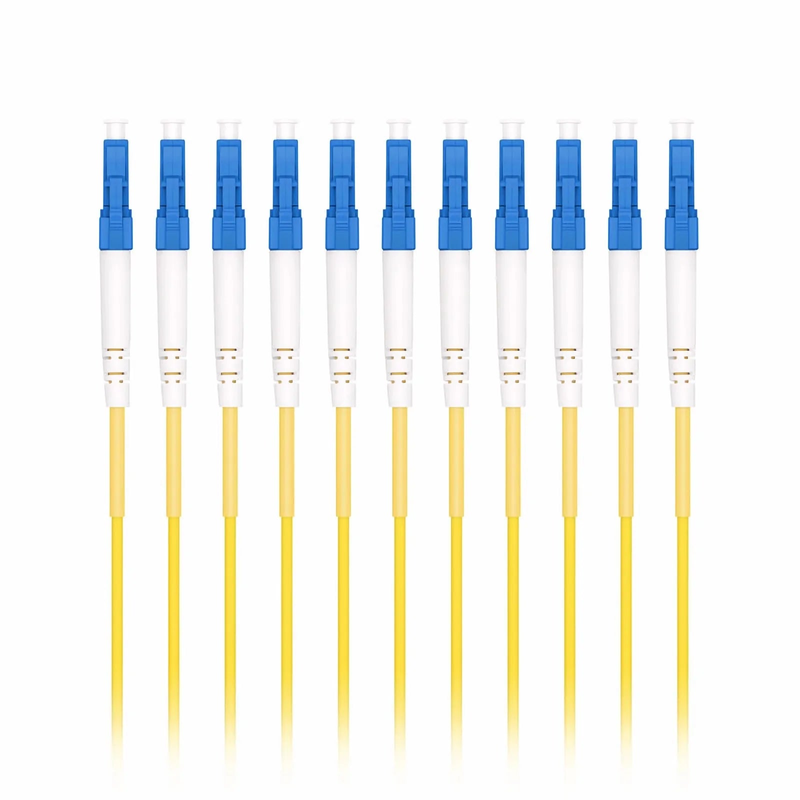 FyberOptix 1m (3ft) Fiber Patch Cable, 1 Fiber, LC UPC Simplex to SC APC Simplex, Single Mode (OS2), Riser (OFNR), 2.0mm, Tight-Buffered, Yellow, 10 Pcs/Pack