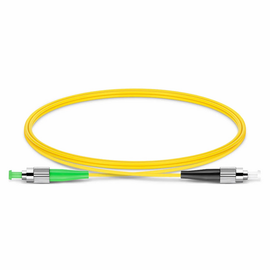 FyberOptix 1m (3ft) Fiber Patch Cable, 1 Fiber, FC APC Simplex to FC UPC Simplex, Single Mode (OS2), Riser (OFNR), 2.0mm, Tight-Buffered, Yellow