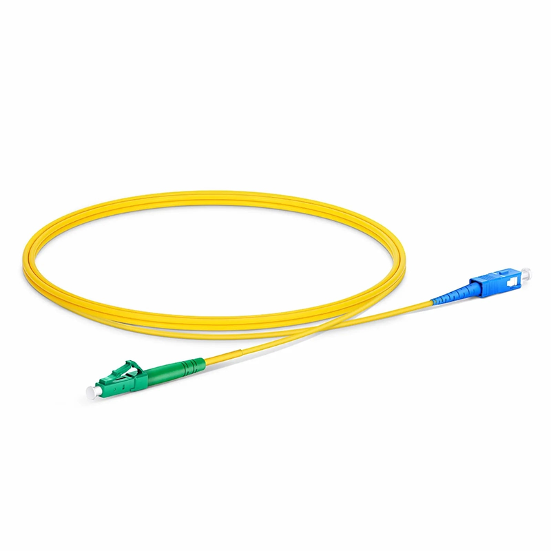FyberOptix 1m (3ft) Fiber Patch Cable, 1 Fiber, LC APC Simplex to SC UPC Simplex, Single Mode (OS2), Riser (OFNR), 2.0mm, Tight-Buffered, Yellow