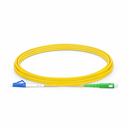 FyberOptix 3m (10ft) Fiber Patch Cable, 1 Fiber, LC UPC Simplex to SC APC Simplex, Single Mode (OS2), Riser (OFNR), 2.0mm, Tight-Buffered, Yellow, 10 Pcs/Pack