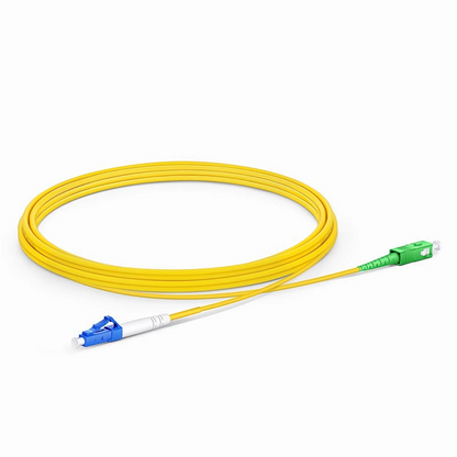 FyberOptix 3m (10ft) Fiber Patch Cable, 1 Fiber, LC UPC Simplex to SC APC Simplex, Single Mode (OS2), Riser (OFNR), 2.0mm, Tight-Buffered, Yellow, 10 Pcs/Pack