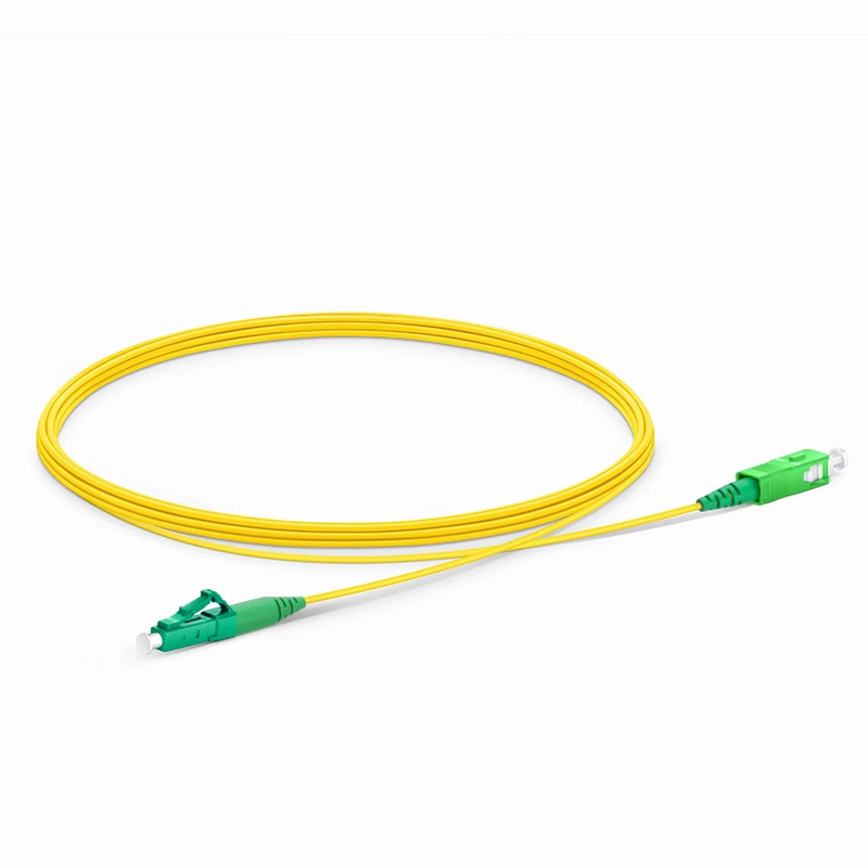 FyberOptix 3m (10ft) Fiber Patch Cable, 1 Fiber, LC APC Simplex to SC APC Simplex, Single Mode (OS2), Riser (OFNR), 1.2mm, Tight-Buffered, Yellow