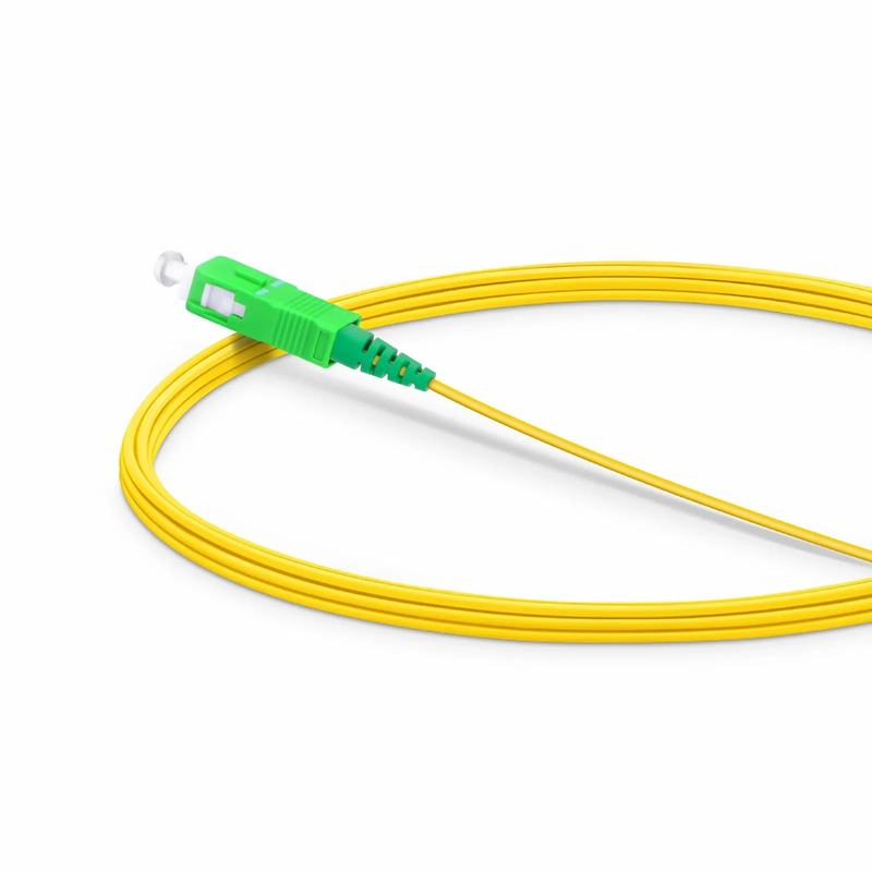 FyberOptix 3m (10ft) Fiber Patch Cable, 1 Fiber, LC APC Simplex to SC APC Simplex, Single Mode (OS2), Riser (OFNR), 1.2mm, Tight-Buffered, Yellow
