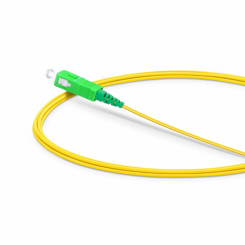 FyberOptix 2m (7ft) Fiber Patch Cable, 1 Fiber, LC APC Simplex to SC APC Simplex, Single Mode (OS2), Riser (OFNR), 1.2mm, Tight-Buffered, Yellow