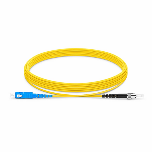 FyberOptix 5m (16ft) Fiber Patch Cable, 1 Fiber, SC UPC Simplex to ST UPC Simplex, Single Mode (OS2), Riser (OFNR), 1.6mm, Tight-Buffered, Yellow
