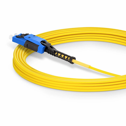 FyberOptix 20m (66ft) Fiber Patch Cable, 2 Fibers, LC UPC Duplex to LC UPC Duplex Standard Clip Uniboot, Single Mode (OS2), Riser (OFNR), 2.0mm, Yellow