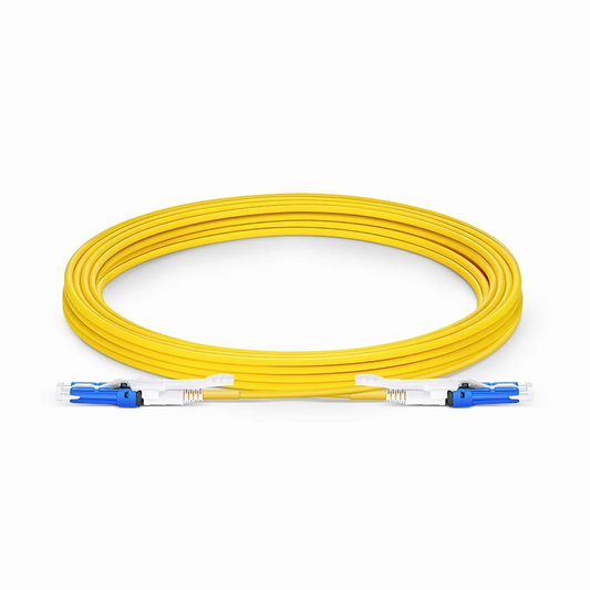 FyberOptix 5m (16ft) Fiber Patch Cable, 2 Fibers, CSâ„¢ UPC Duplex to CSâ„¢ UPC Duplex Uniboot, Single Mode (OS2), Riser (OFNR), 2.0mm, Yellow, for 200/400G Network Connection
