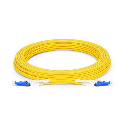 FyberOptix 10m (33ft) Fiber Patch Cable, 2 Fibers, CSâ„¢ UPC Duplex to CSâ„¢ UPC Duplex Uniboot, Single Mode (OS2), Riser (OFNR), 2.0mm, Yellow, for 200/400G Network Connection