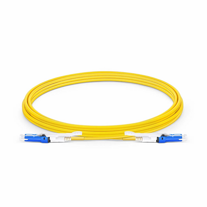 FyberOptix 3m (10ft) Fiber Patch Cable, 2 Fibers, CSA UPC Duplex to CSA UPC Duplex Uniboot, Single Mode (OS2), Riser (OFNR), 2.0mm, Yellow, for 200/400G Network Connection