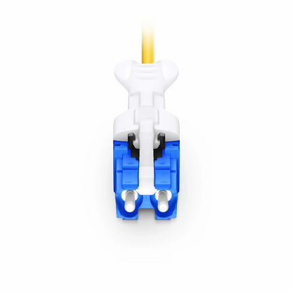 FyberOptix 3m (10ft) Fiber Patch Cable, 2 Fibers, CSA UPC Duplex to CSA UPC Duplex Uniboot, Single Mode (OS2), Riser (OFNR), 2.0mm, Yellow, for 200/400G Network Connection