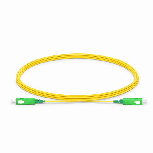 FyberOptix 3m (10ft) Fiber Patch Cable, 1 Fiber, SC APC Simplex to SC APC Simplex, Single Mode (OS2), Riser (OFNR), 1.2mm, Tight-Buffered, Yellow