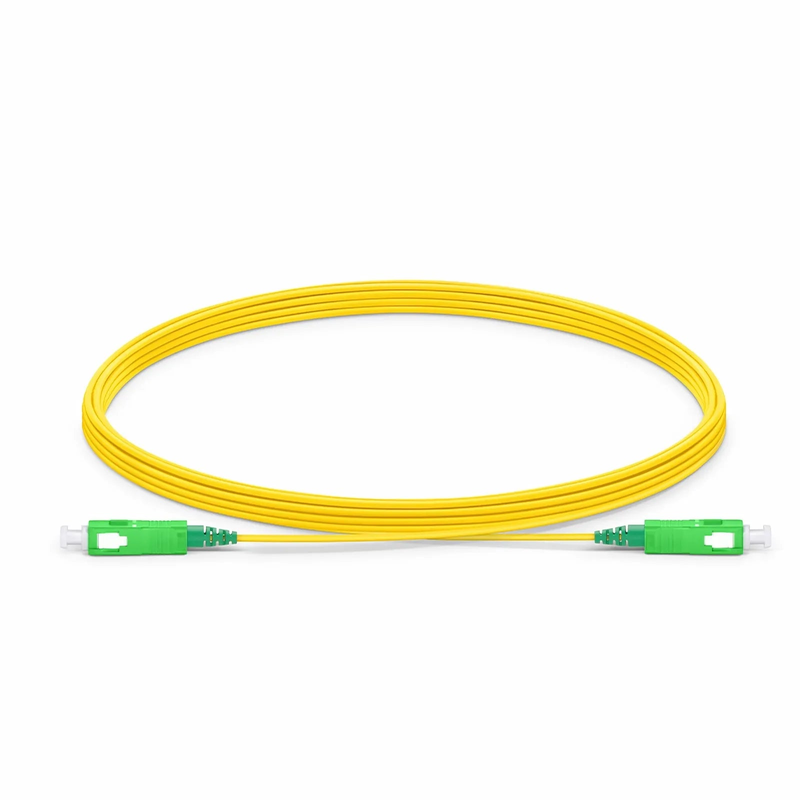 FyberOptix 5m (16ft) Fiber Patch Cable, 1 Fiber, SC APC Simplex to SC APC Simplex, Single Mode (OS2), Riser (OFNR), 1.2mm, Tight-Buffered, Yellow
